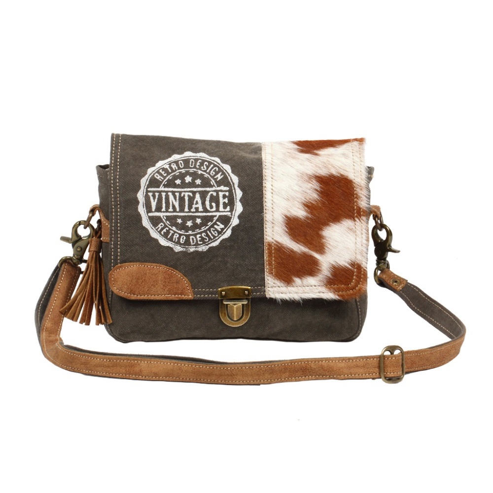 VINTAGE STAMP MESSENGER BAG